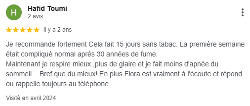 Avis positif sur une séance Laser MFC pour l'arrêt du tabac dans la Vienne