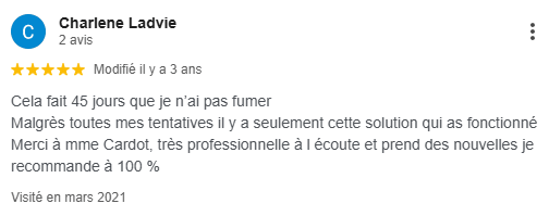 Avis positif après une séance Laser MFC pour arrêter de fumer